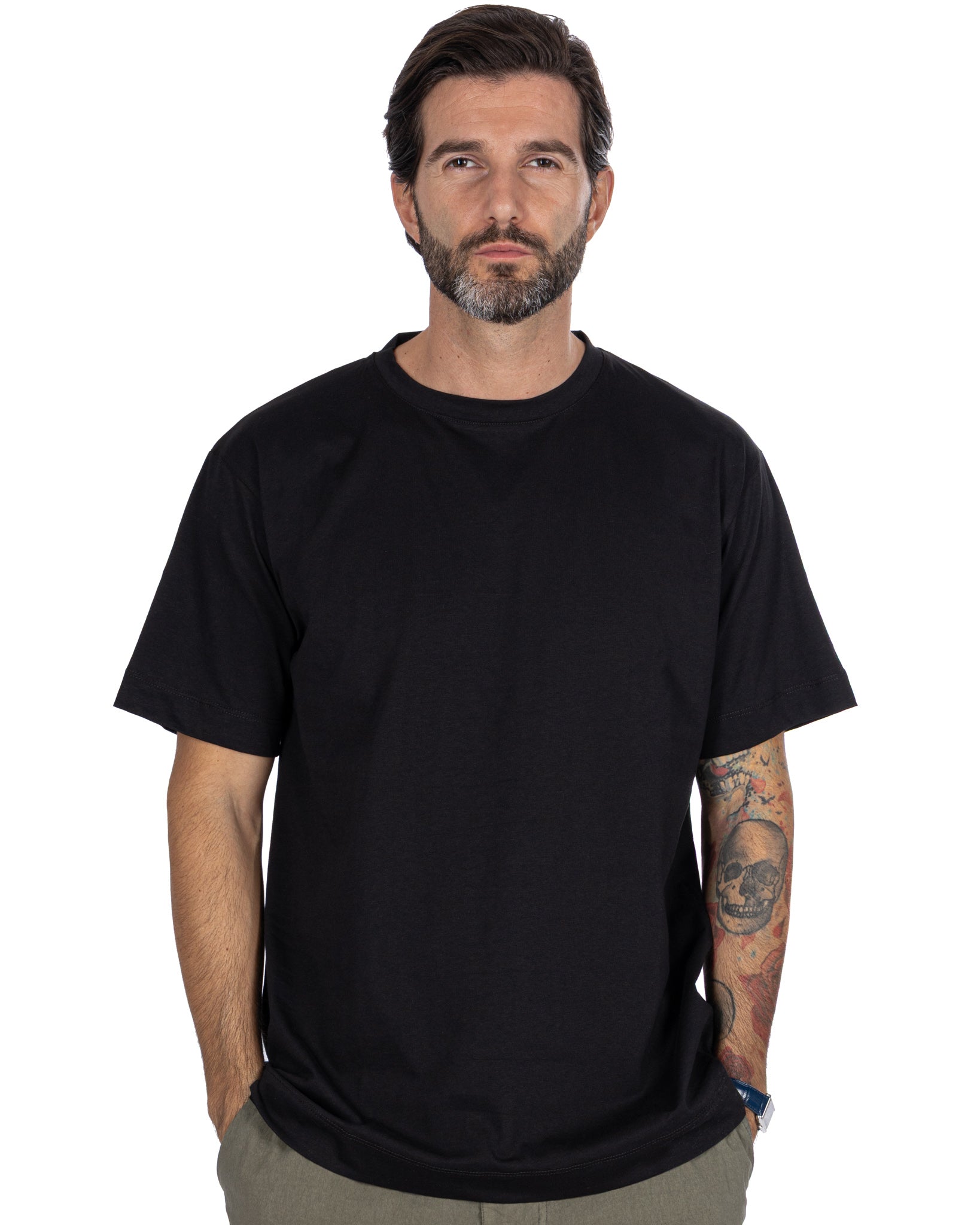 Bergen black cotton T-shirt