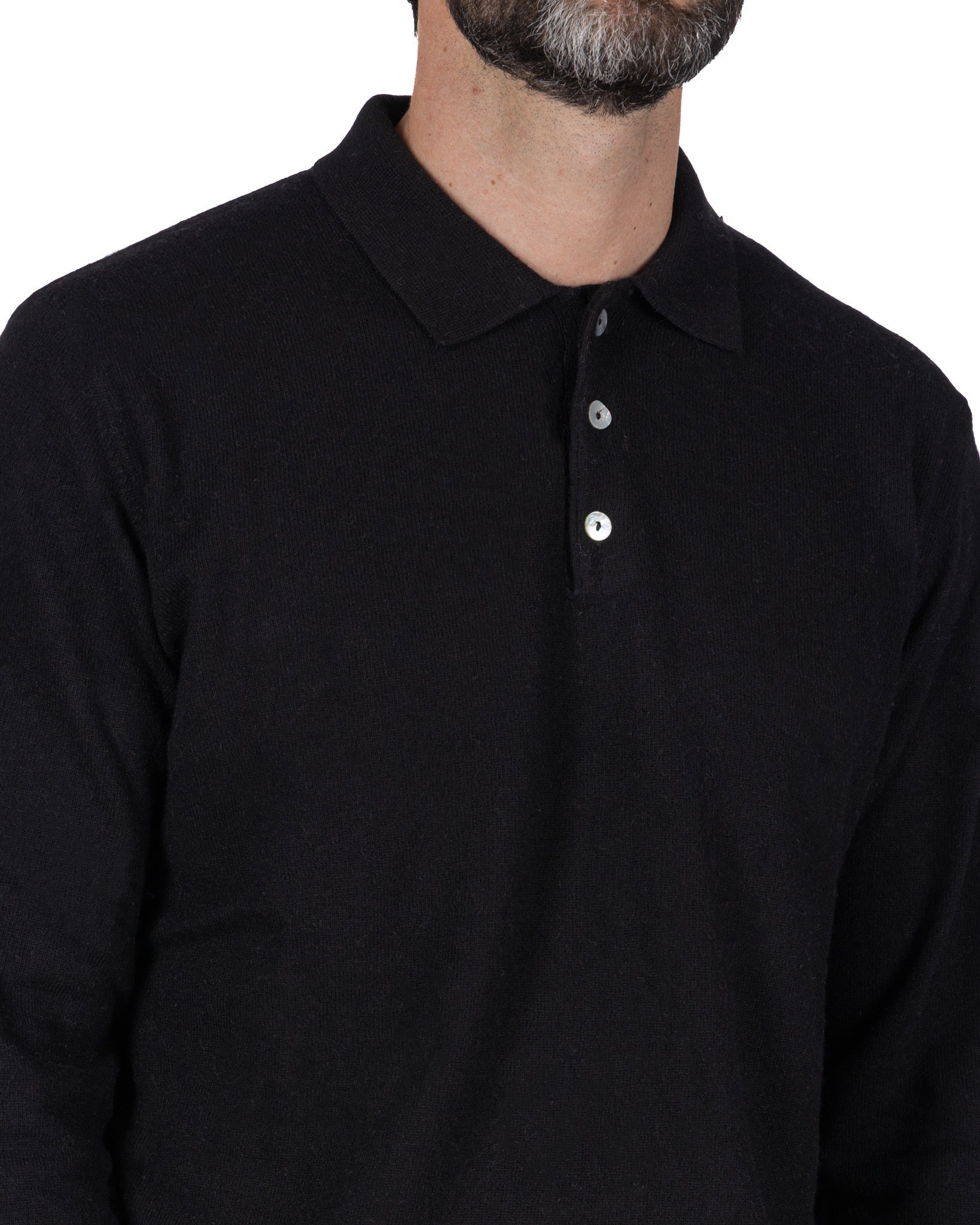 Polo Tiger de mezcla de cachemir negra