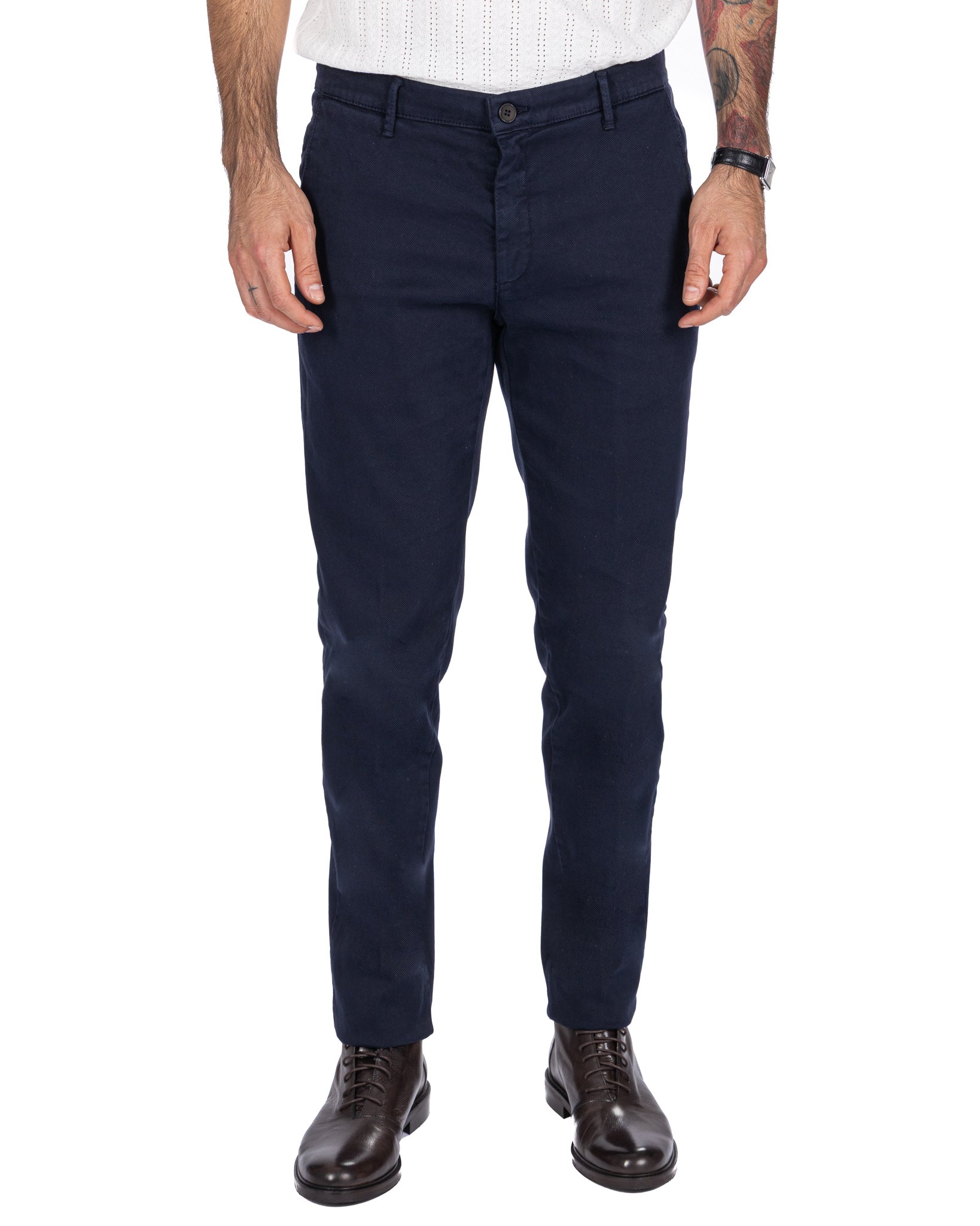 Pantalón Jack de algodón texturizado azul
