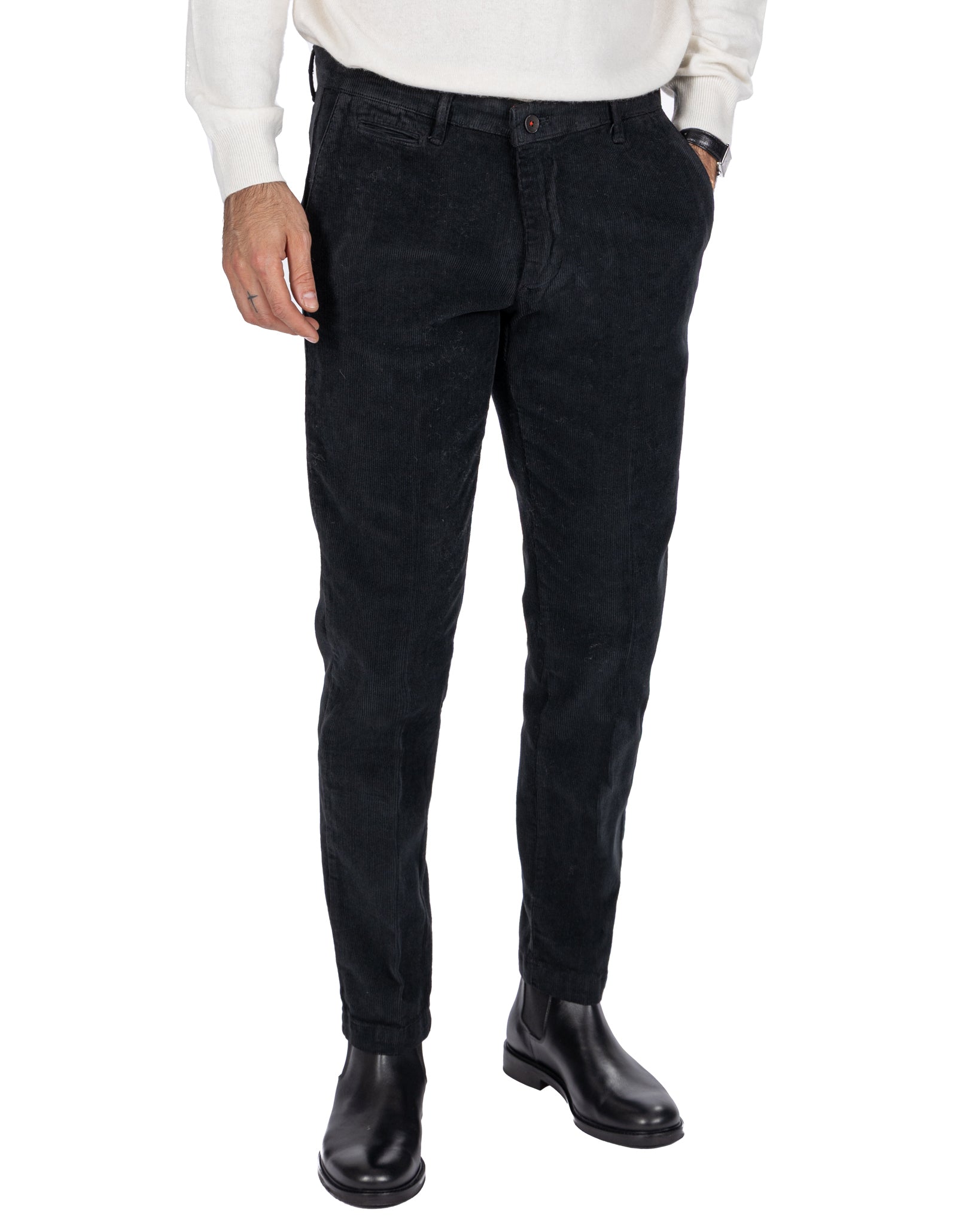 Harlan trousers in black velvet