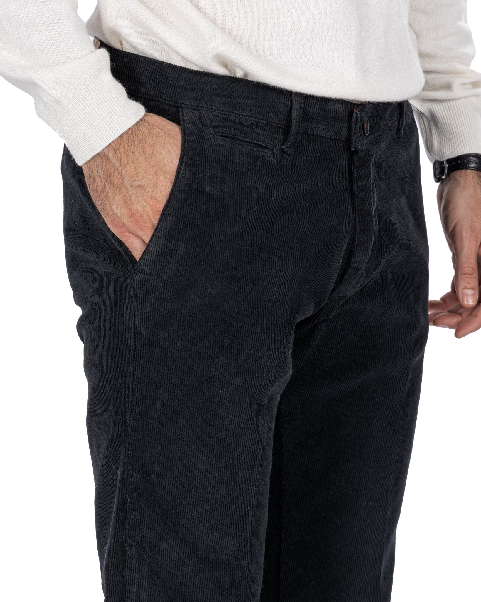 Pantalón Harlan de terciopelo negro