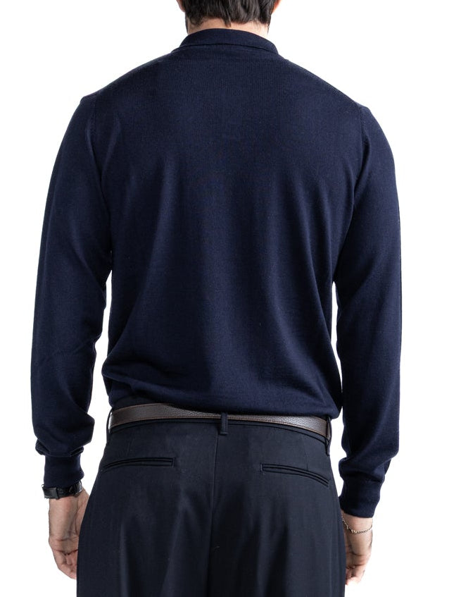Polo Rovigo de lana Tollegno azul