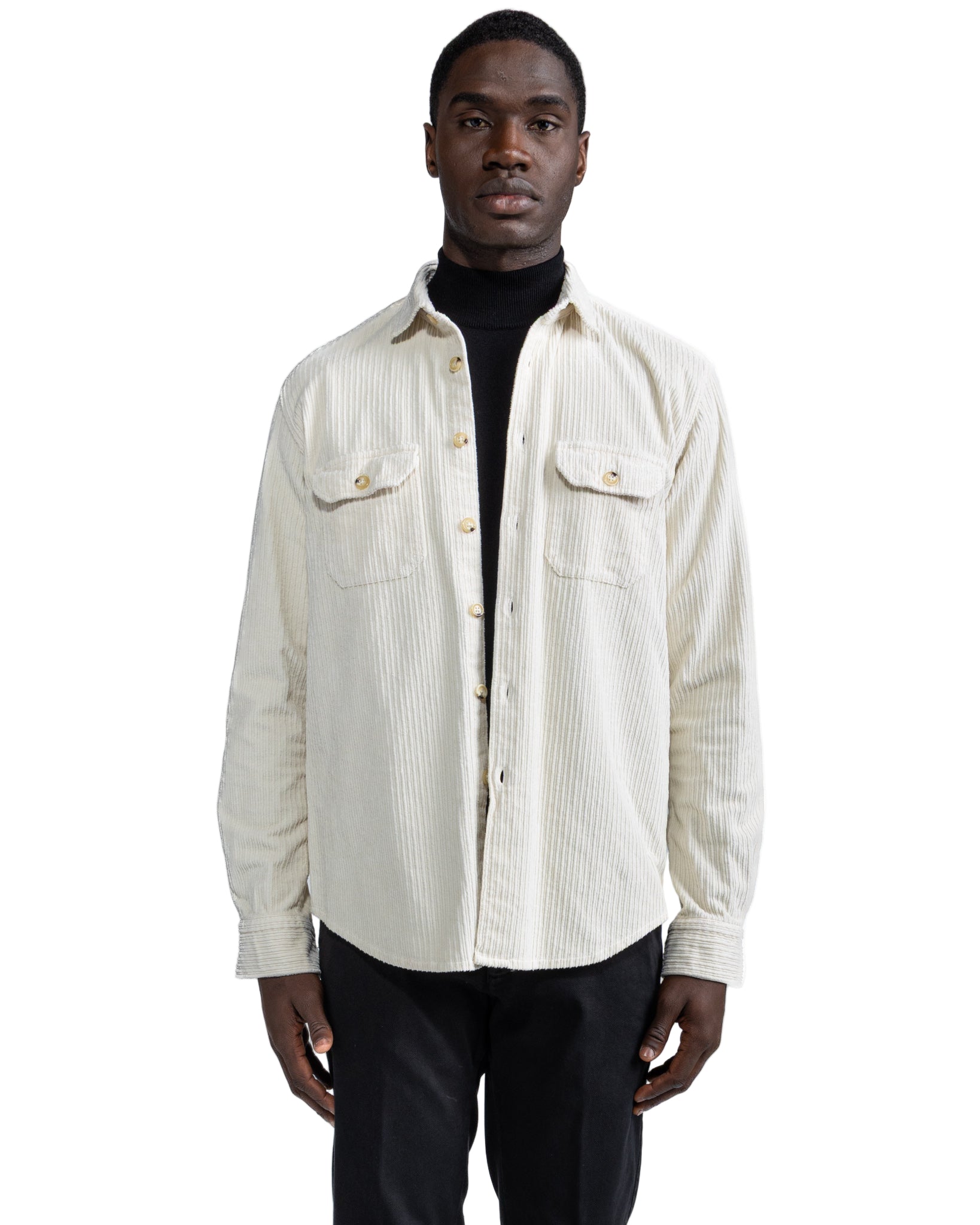 Camisa Atlantis de terciopelo crema