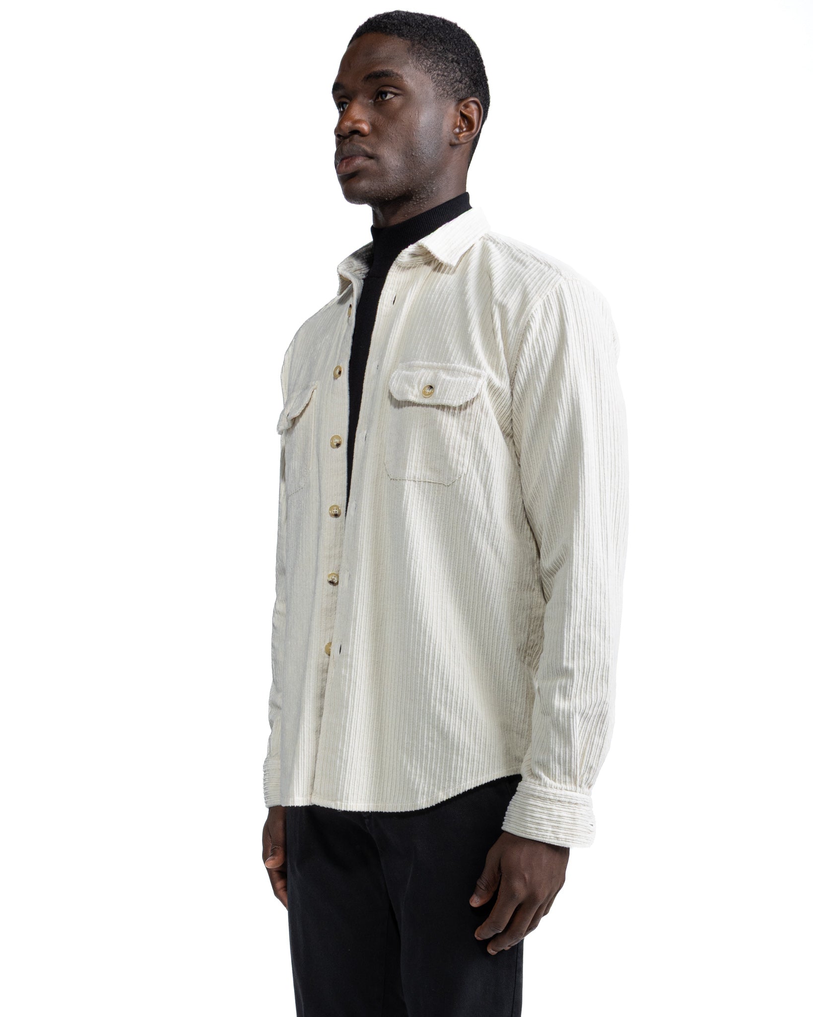 Camisa Atlantis de terciopelo crema