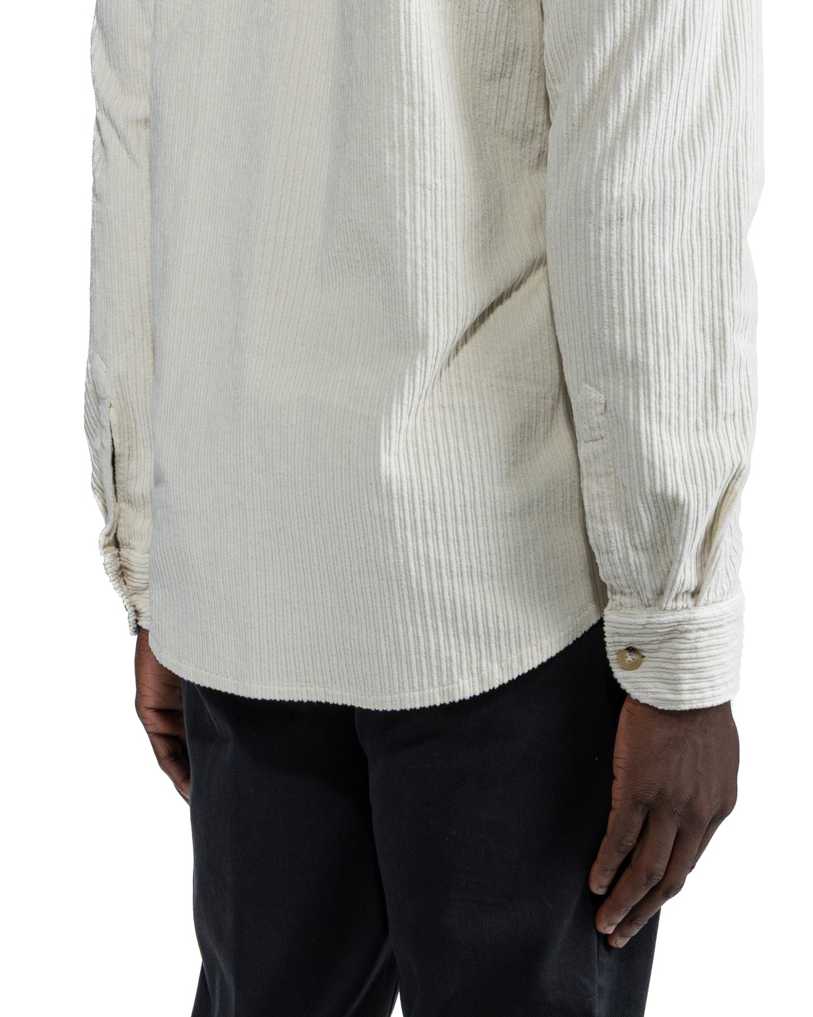 Camisa Atlantis de terciopelo crema