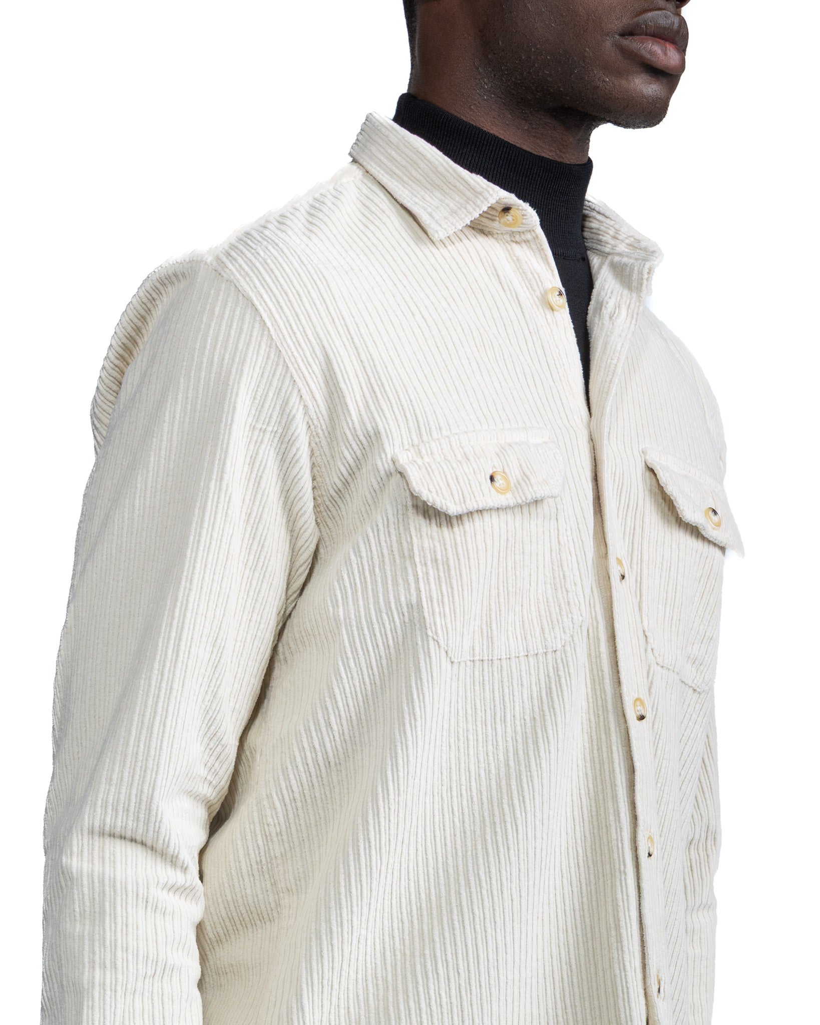 Camisa Atlantis de terciopelo crema