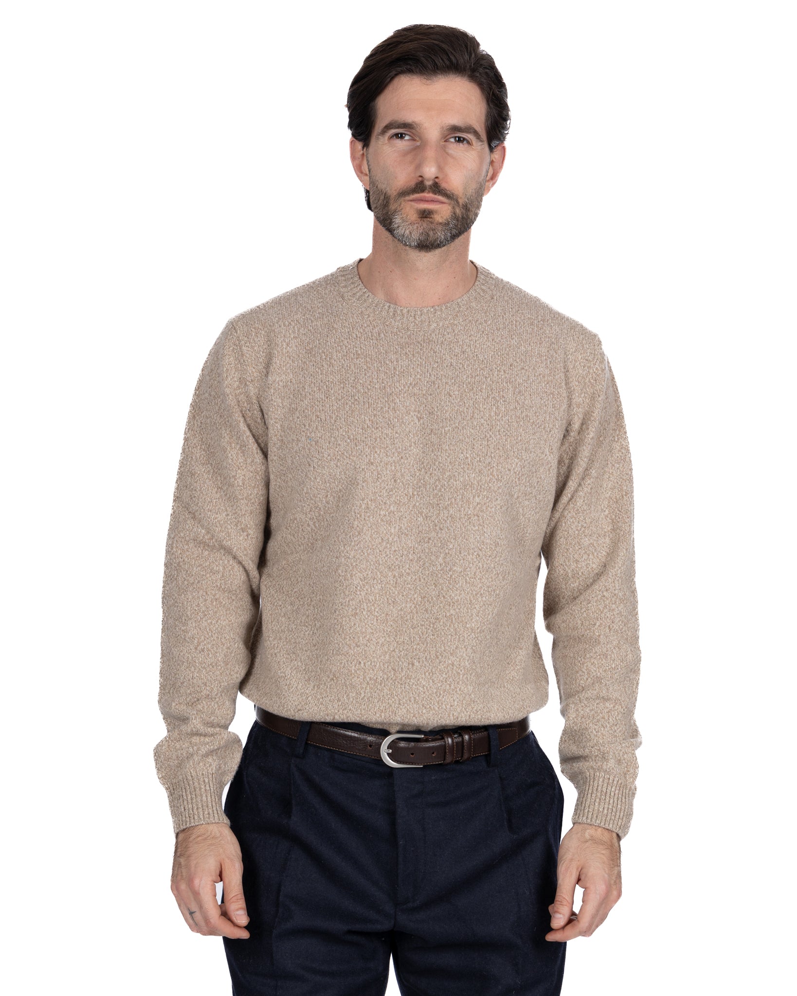 Jersey de cuello redondo Willie en bouclé camel