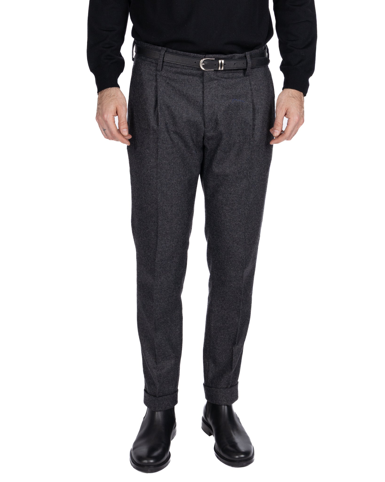 Pantalone Leica in flanella antracite