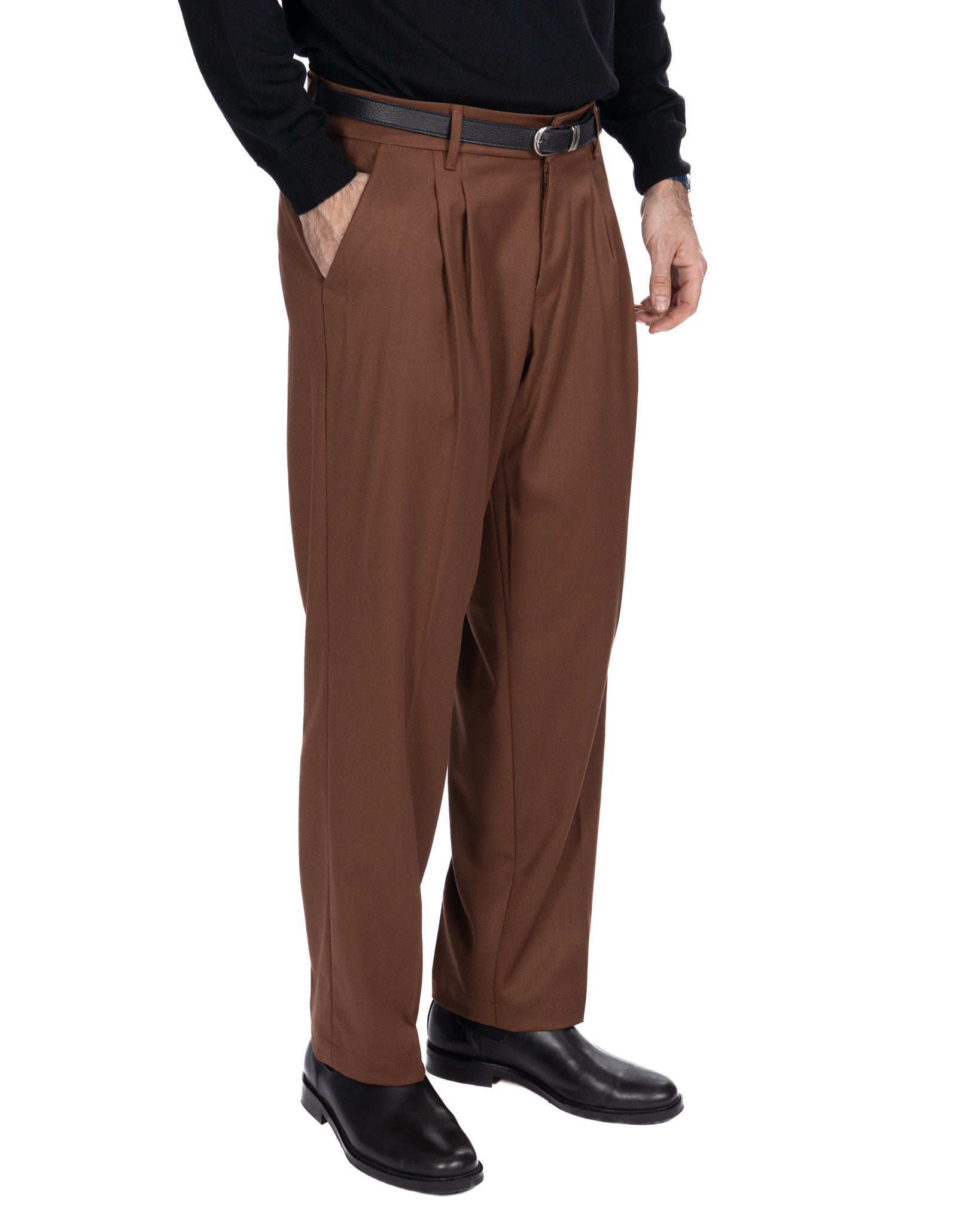 Pantalón ancho Kevin tabaco