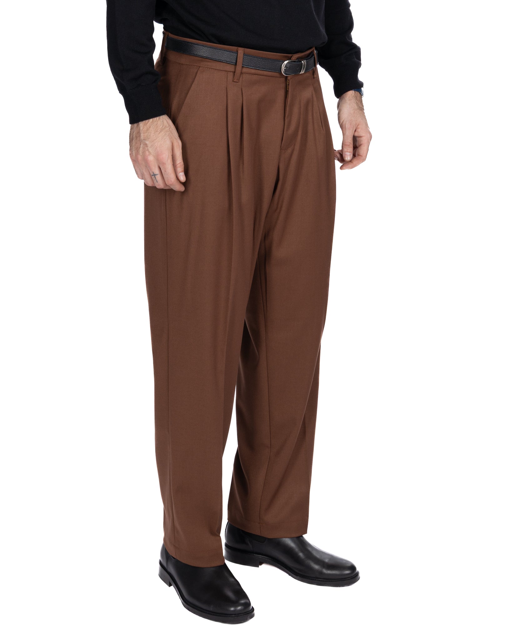 Pantalón ancho Kevin tabaco