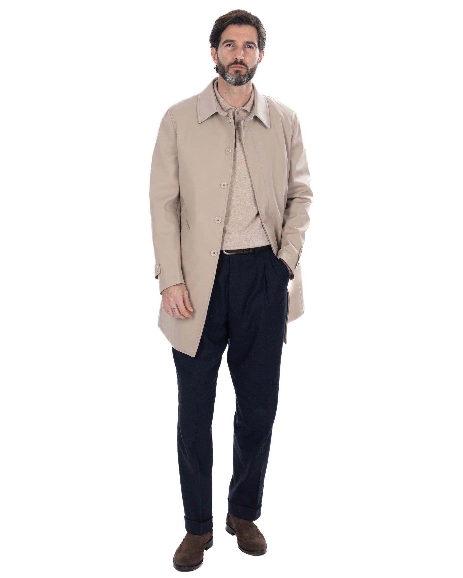 Gabardina Tyler técnica acolchada beige