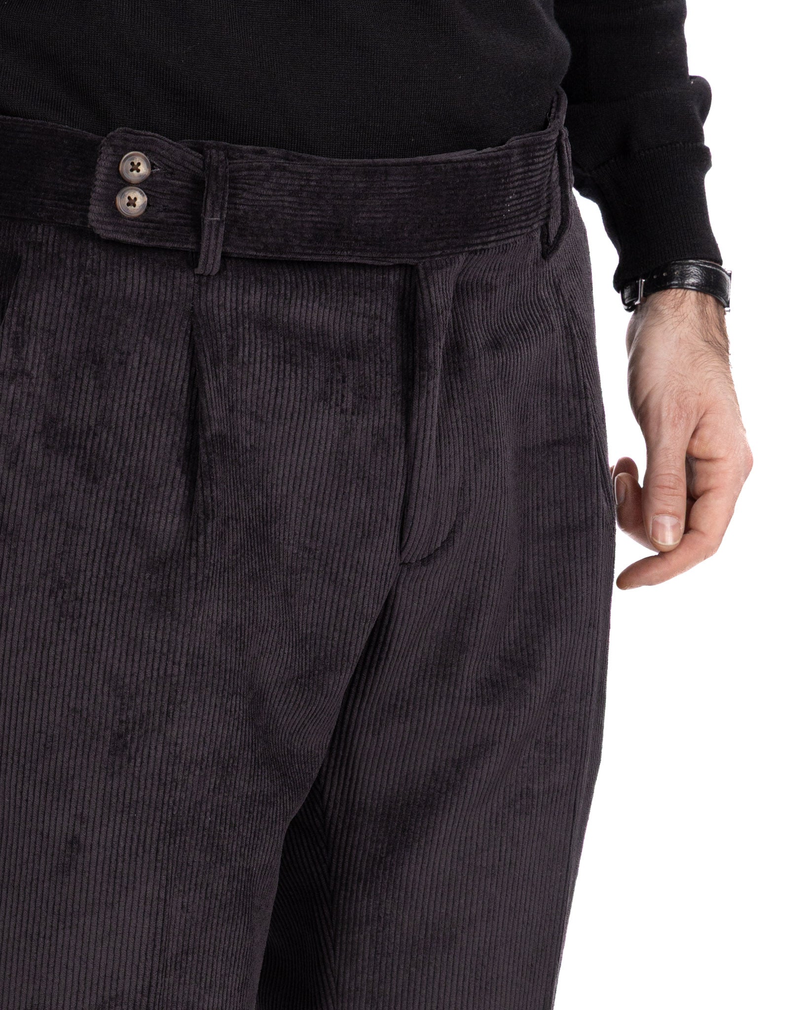 Pantalón James de terciopelo negro