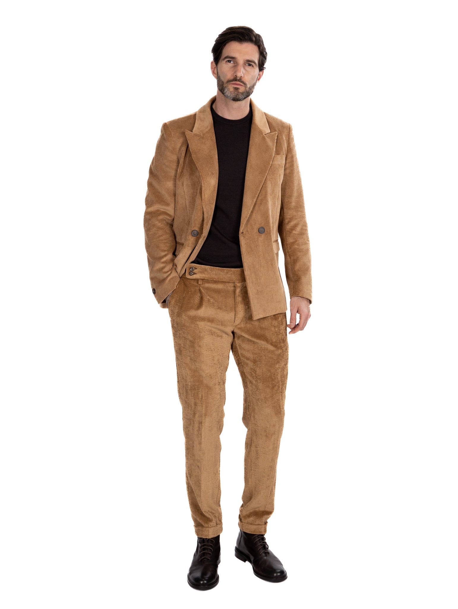 Chaqueta Bond de terciopelo camel