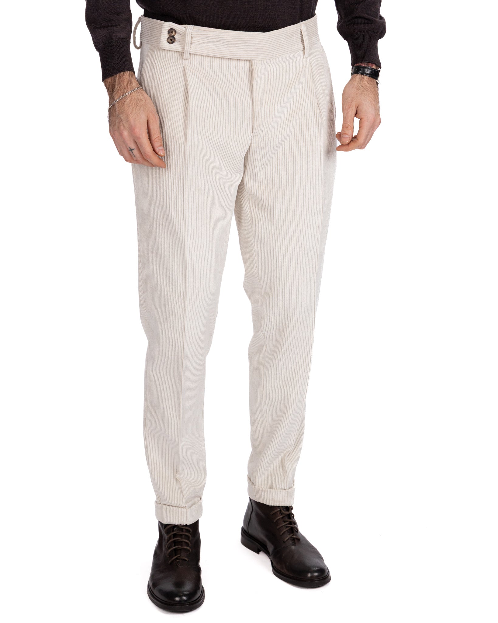 James cream velvet trousers