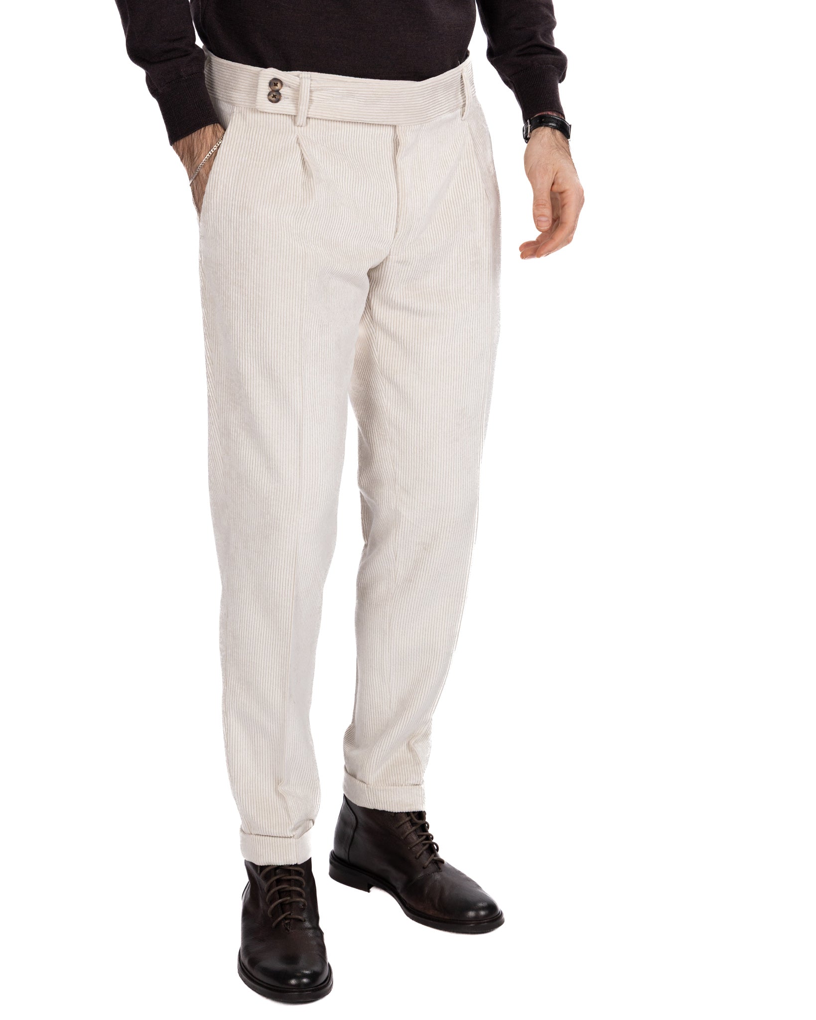 James cream velvet trousers