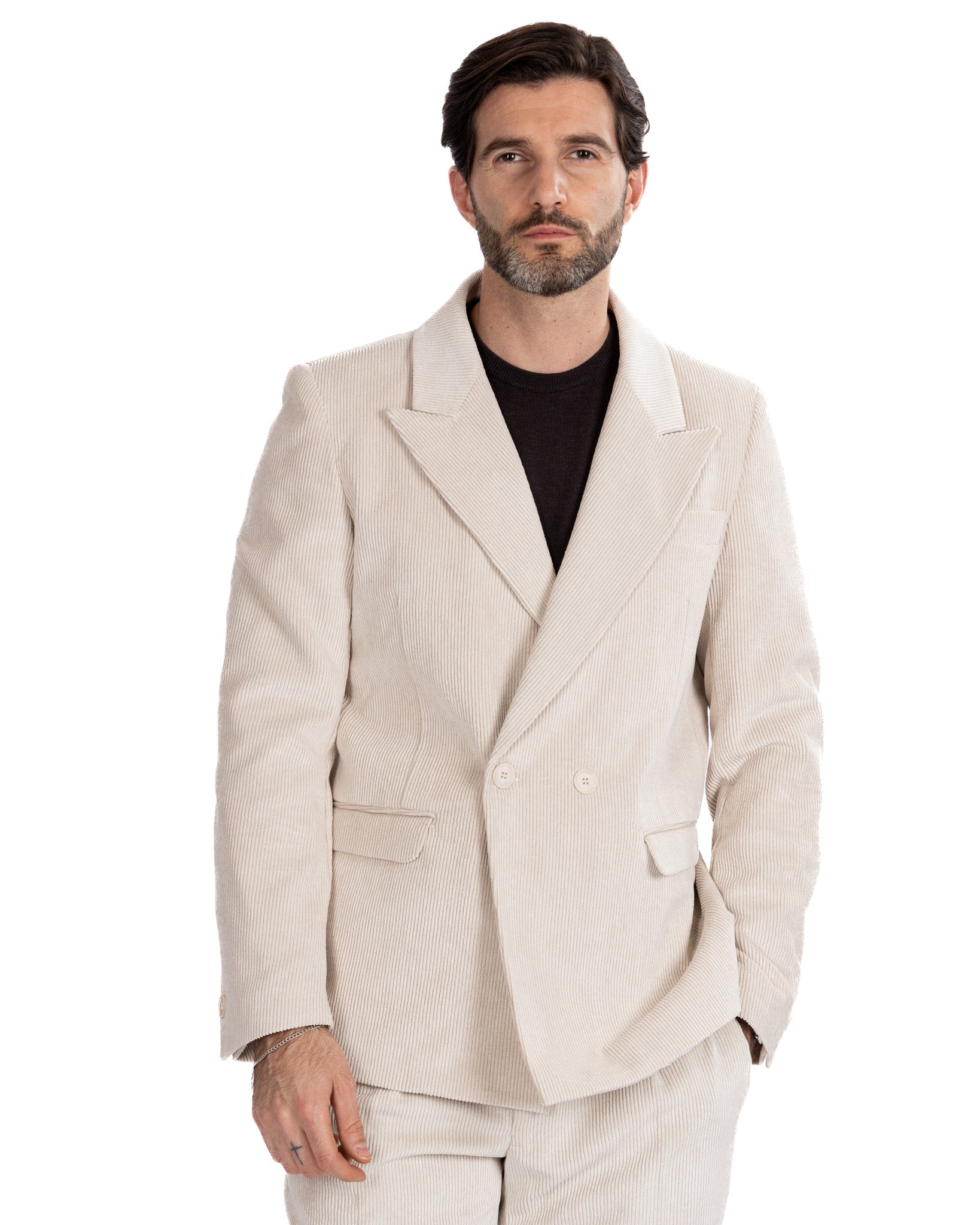 Chaqueta Bond de terciopelo crema