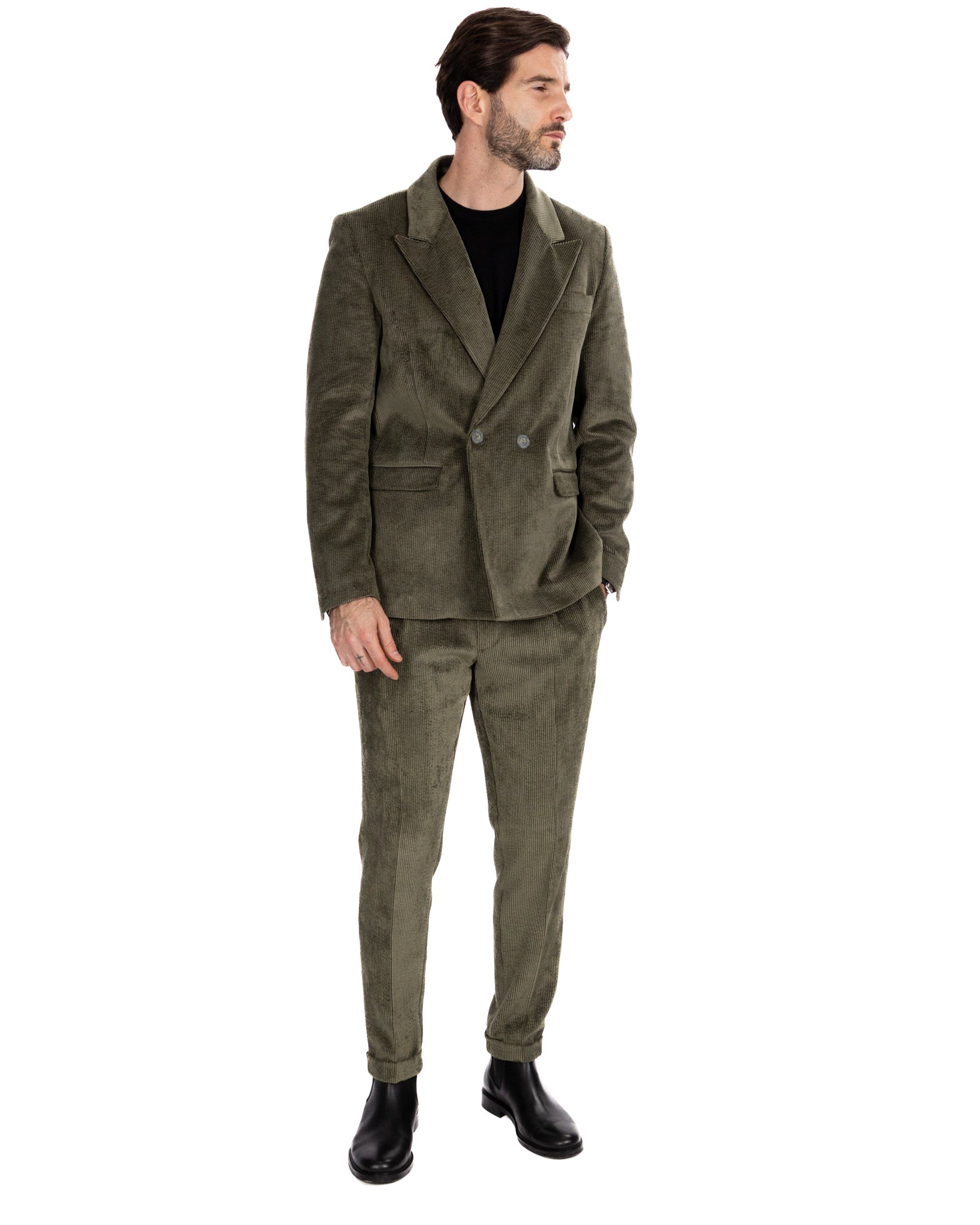 Chaqueta Bond en terciopelo militar