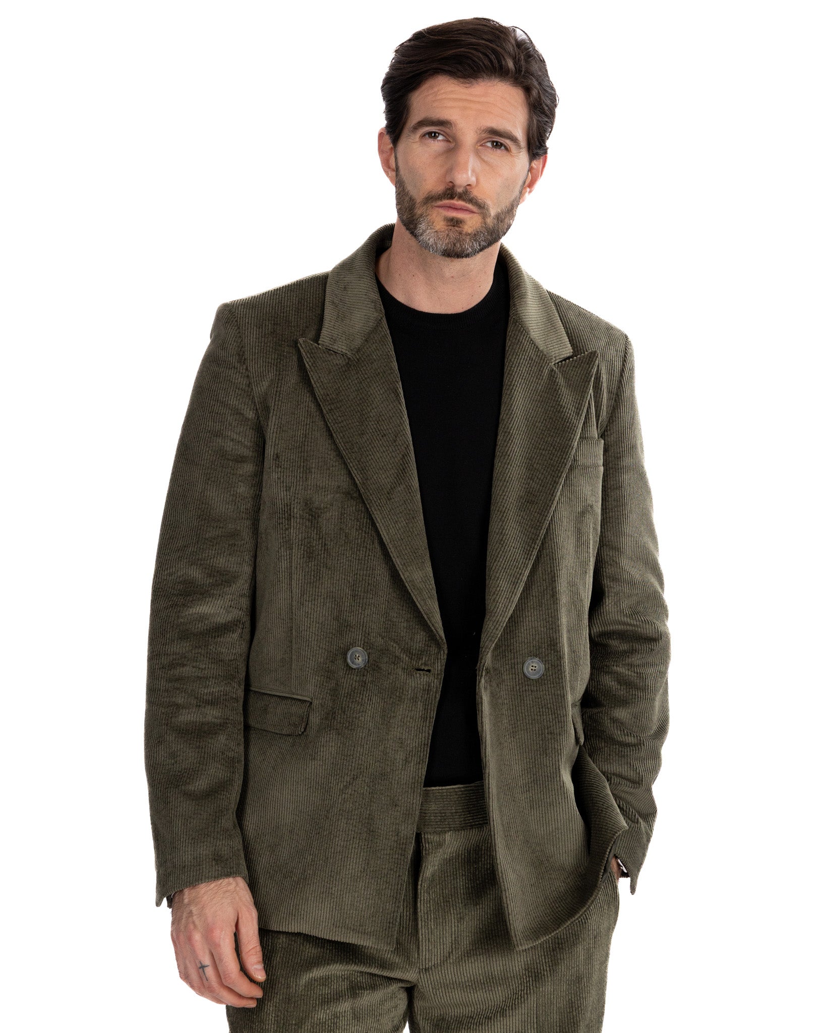 Chaqueta Bond en terciopelo militar