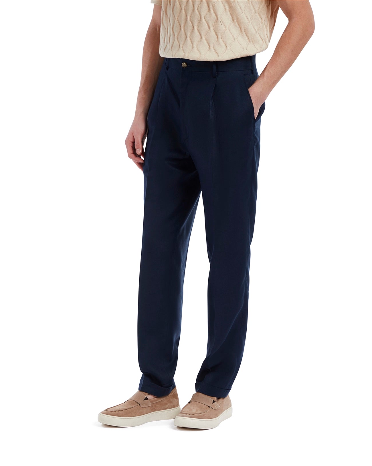 Pantalón Piana de lino puro azul