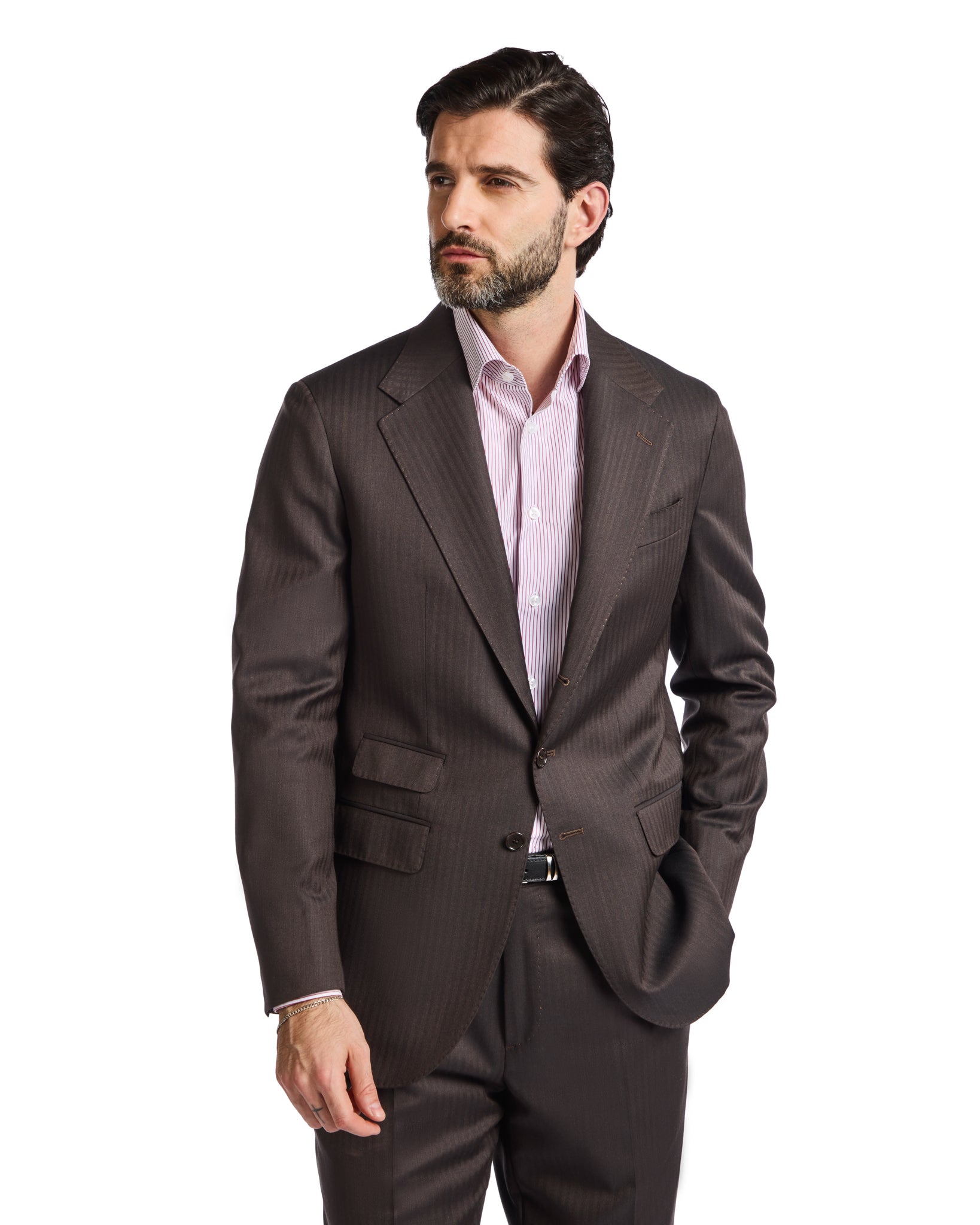Traje de espiga marrón Perennial Vitale Barberis Canonico