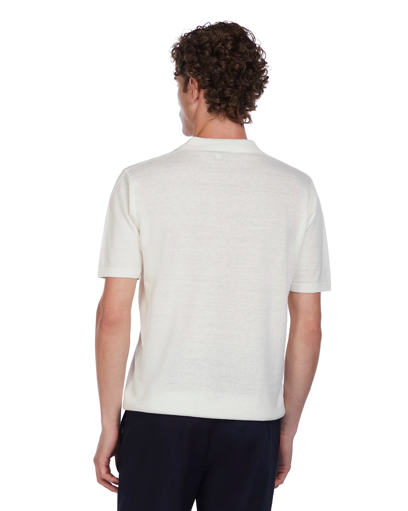 Bandol polo shirt in copper linen and cotton