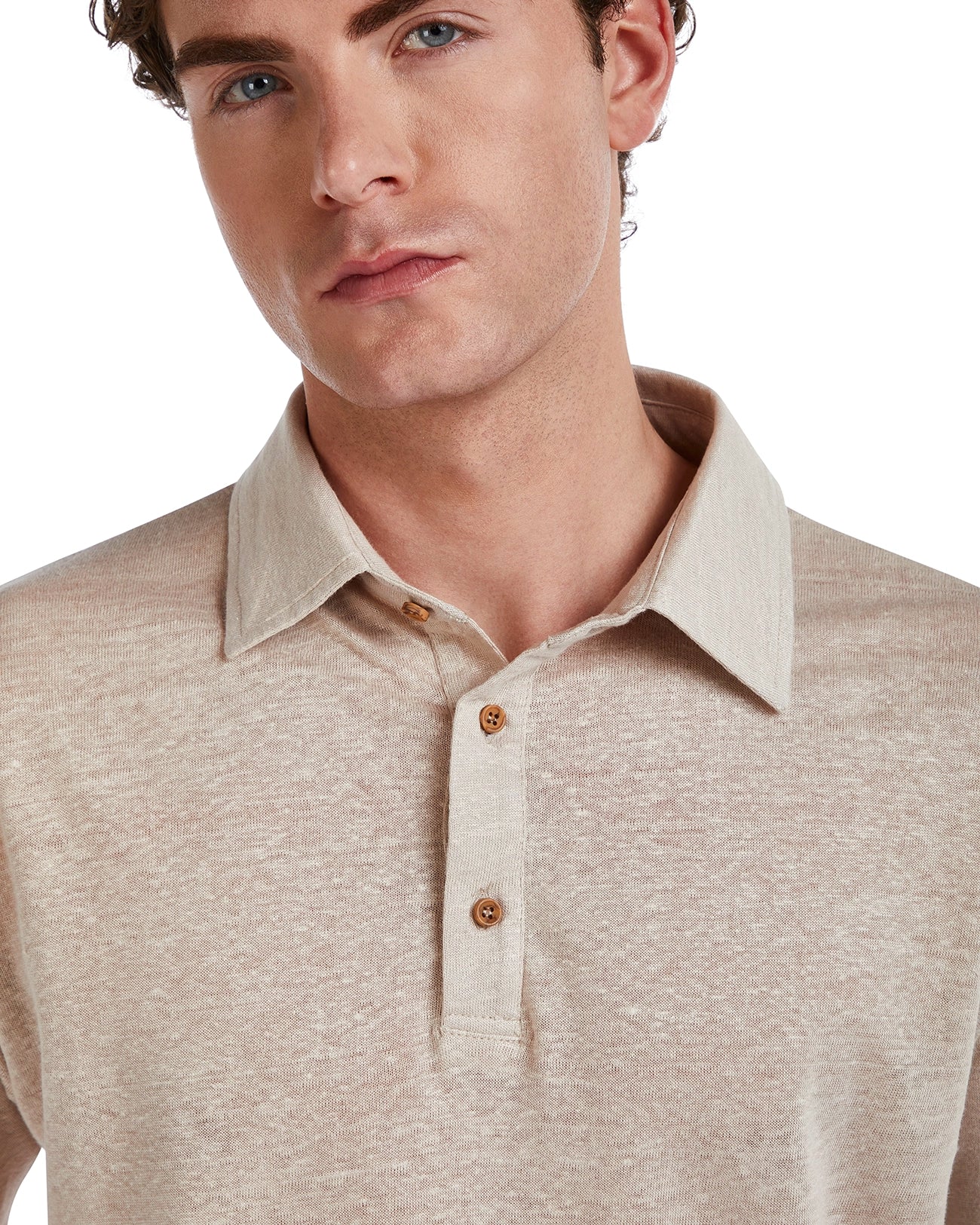 Polo Marcos de lino puro color beige