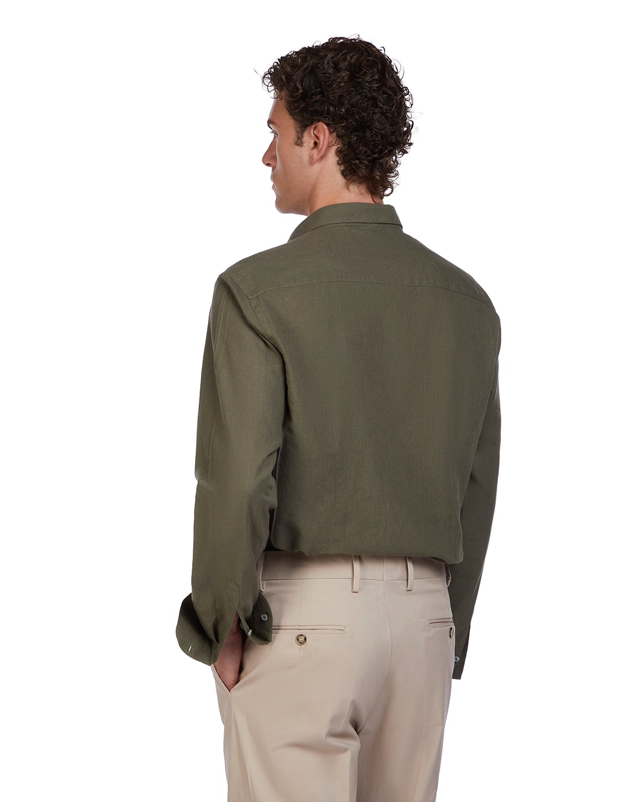 Rennes shirt in linen and military cotton