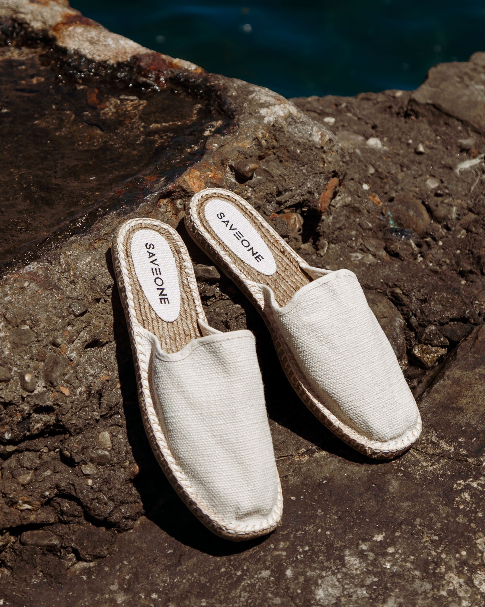 Mules Portofino de esparto blancas