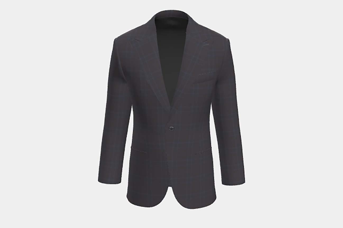 Made to measure 130s wool jacket with brown window Caccioppoli