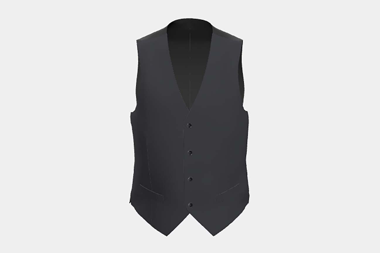 Gilet su misura lana 130s hopsack blu Caccioppoli