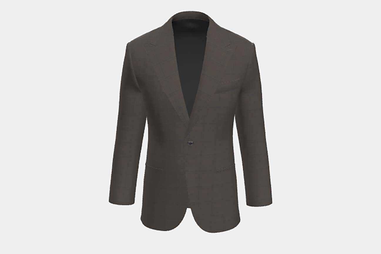 Brown Prince of Wales 130s wool tailored jacket Caccioppoli