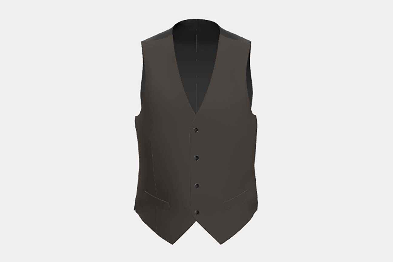 Gilet su misura lana 130s marrone Caccioppoli
