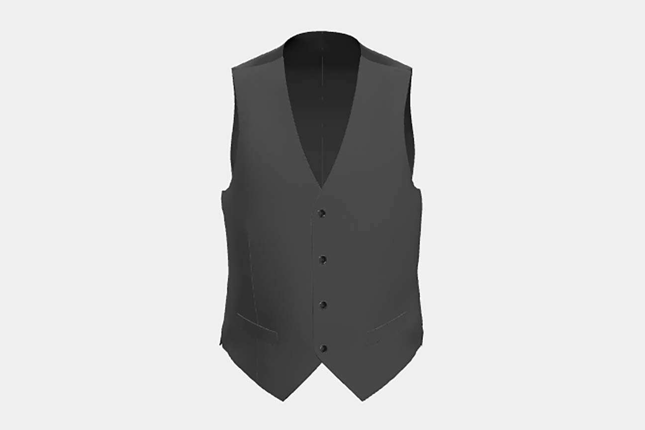 Gilet su misura lana 130s hopsack grigio Caccioppoli