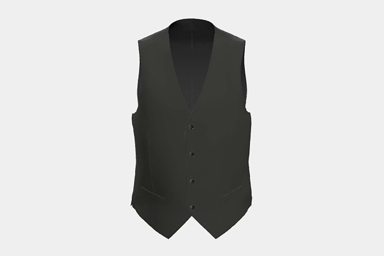 Gilet su misura lana e seta 150s nero Caccioppoli