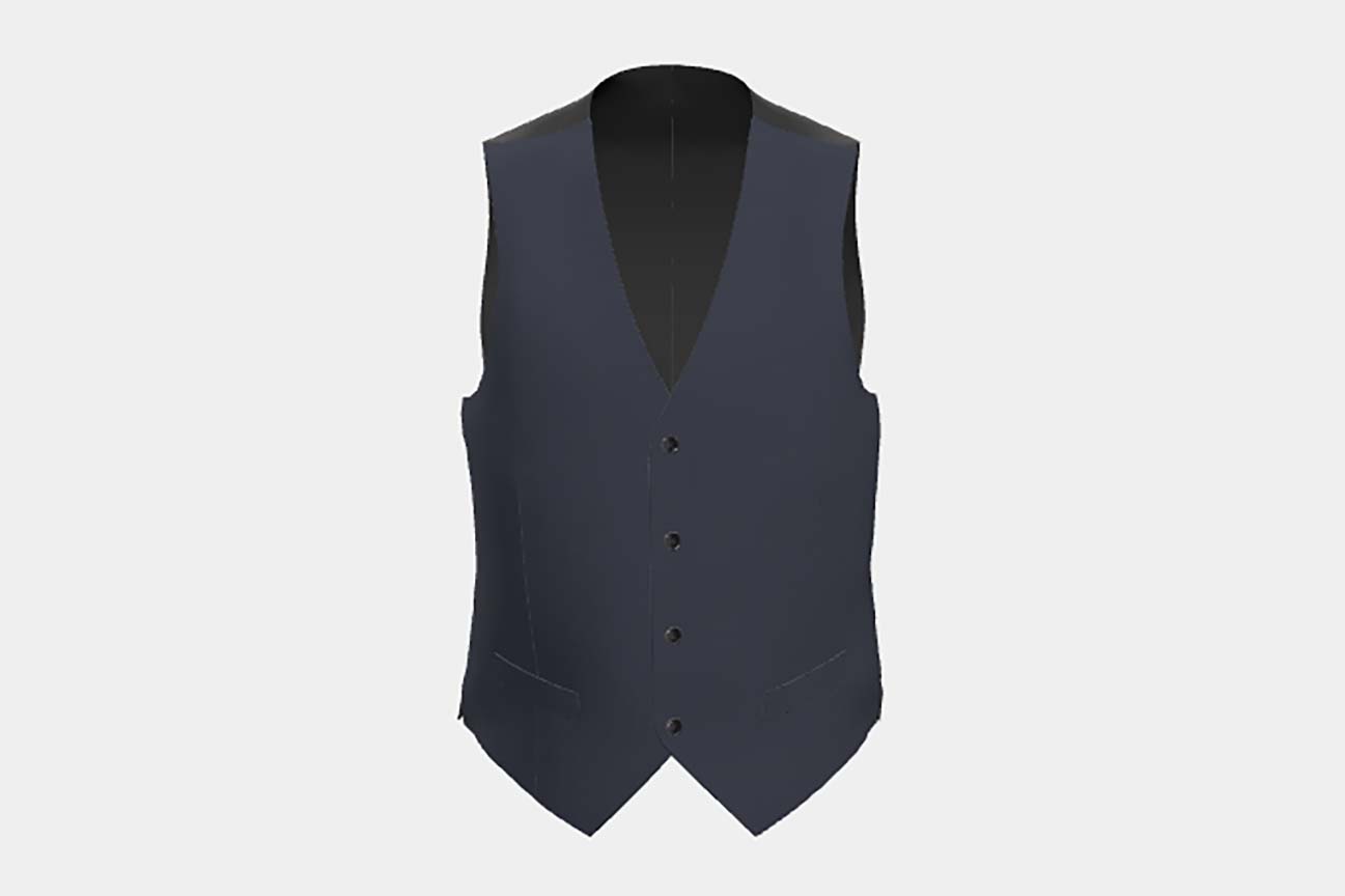 Gilet su misura lana 120s blu Canonico