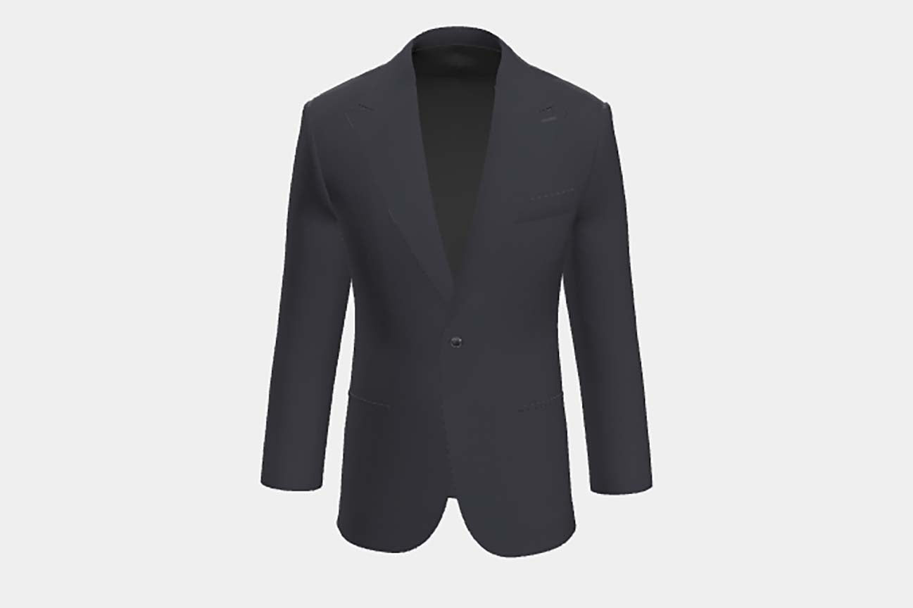 Giacca su misura lana e seta120s blu Canonico