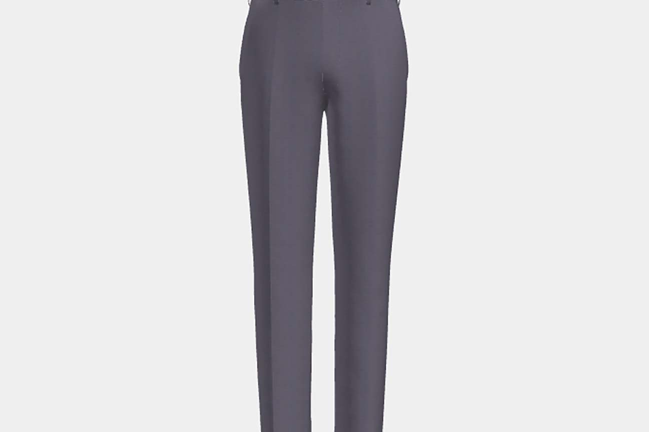 Made to measure 150s purple wool and silk trousers Caccioppoli