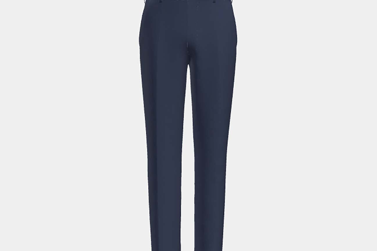 Tailored 130s wool houndstooth blue trousers Caccioppoli
