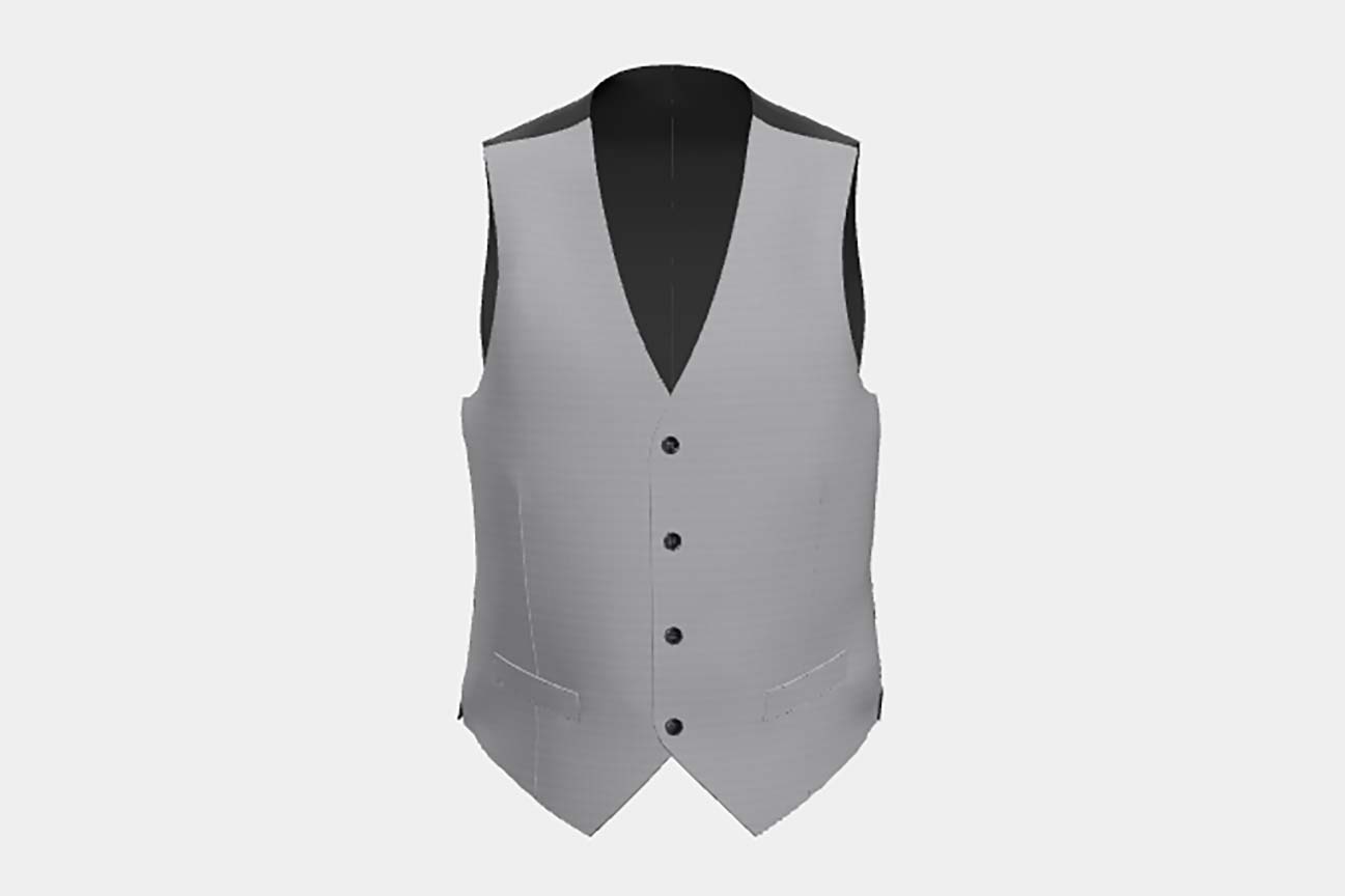 Gilet su misura poliestere e acrilica 110s grigio Canonico