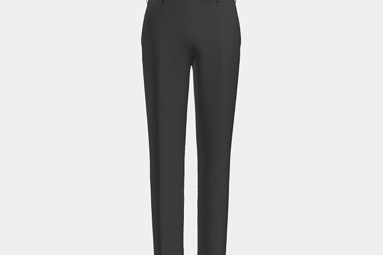 Tailored gray 130s herringbone wool trousers Caccioppoli