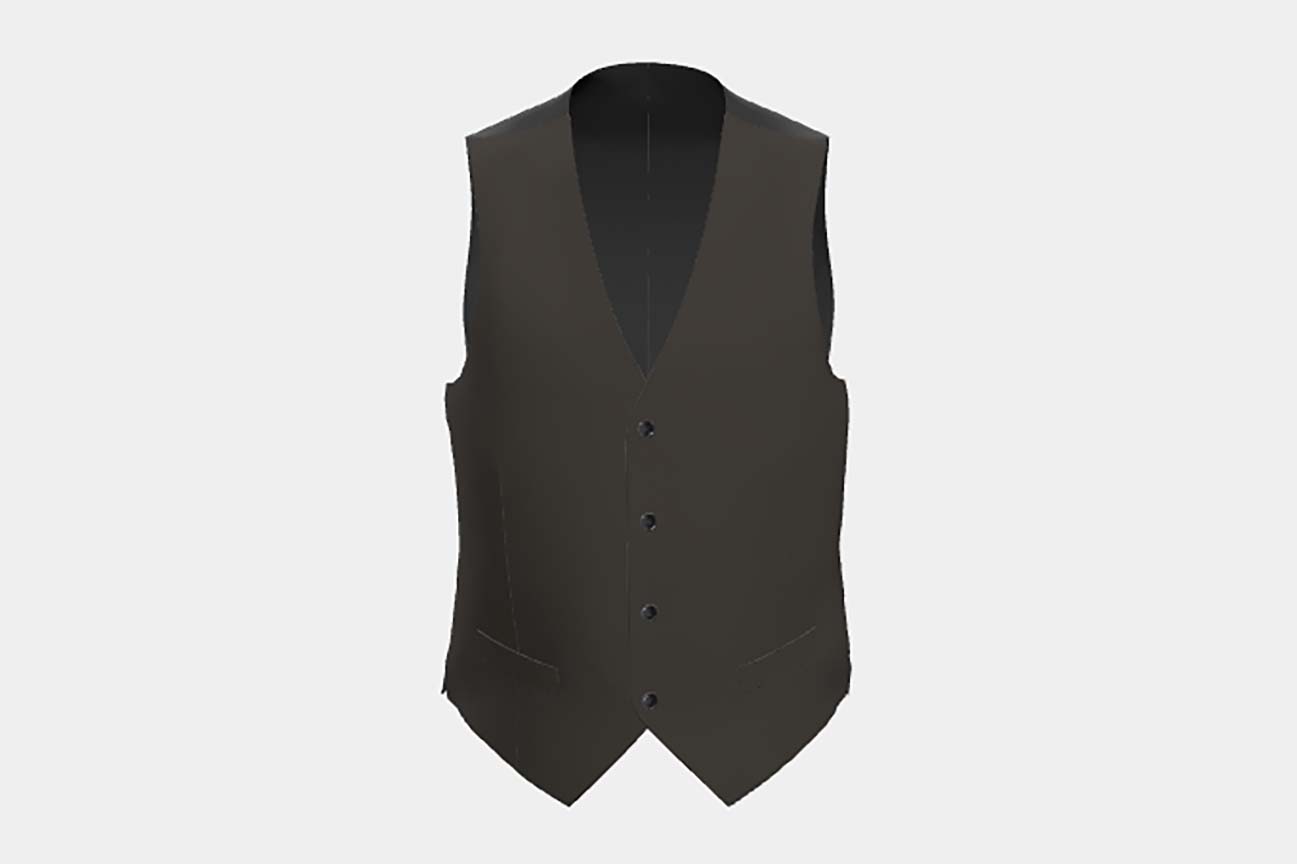 Gilet su misura lana 150s marrone Loro Piana