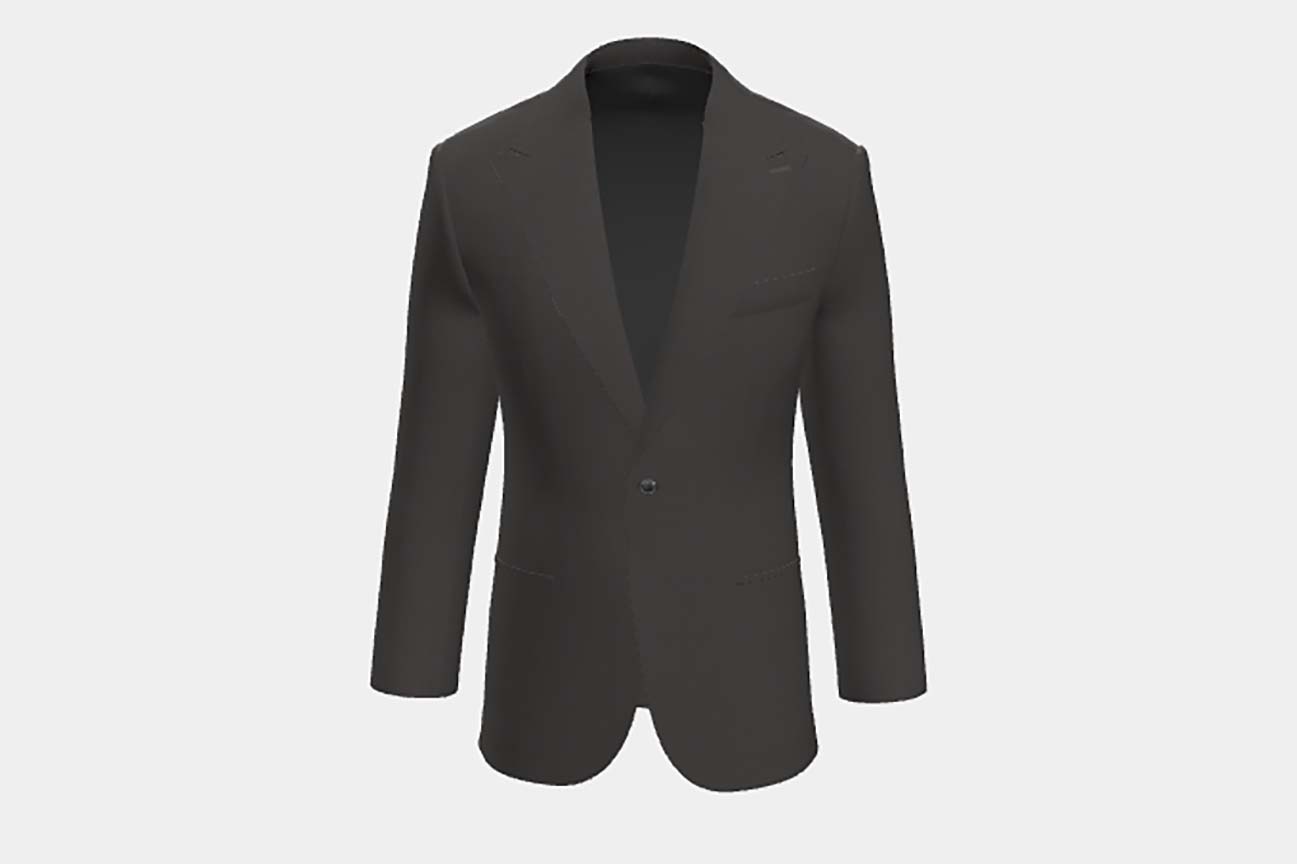 Made to measure 130s wool jacket with brown window Caccioppoli