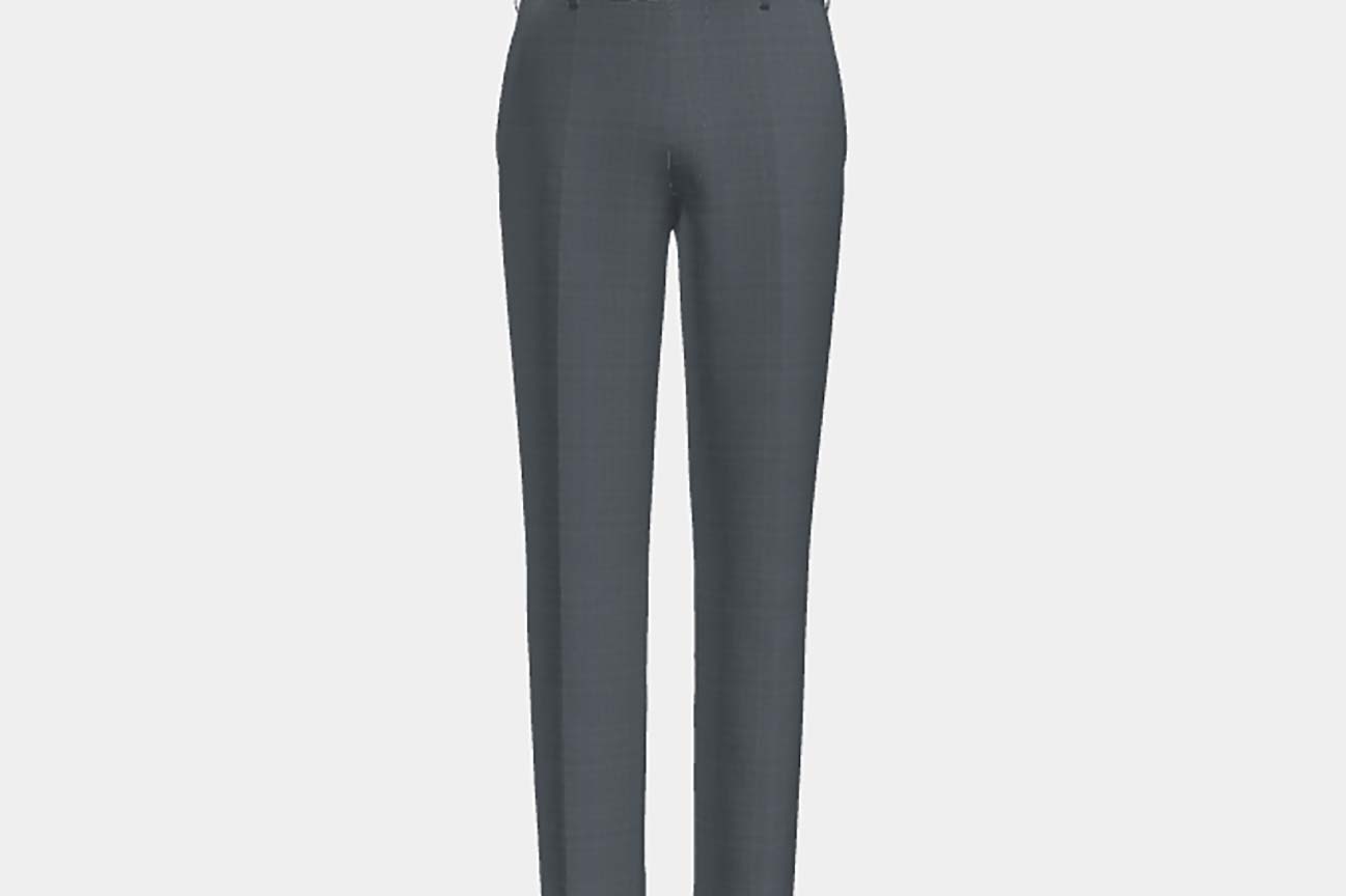 Made to measure 150s green wool and silk trousers Caccioppoli