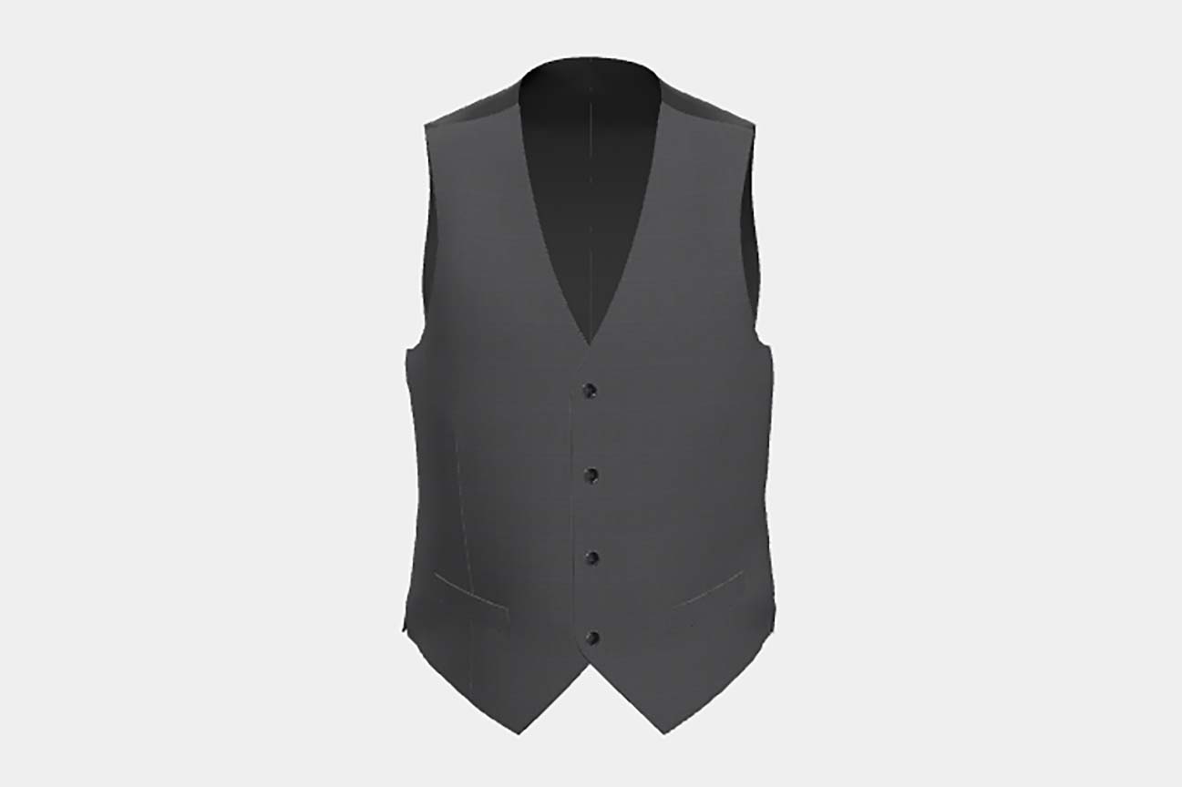 Gilet su misura lana 130s finestrato grigio Caccioppoli