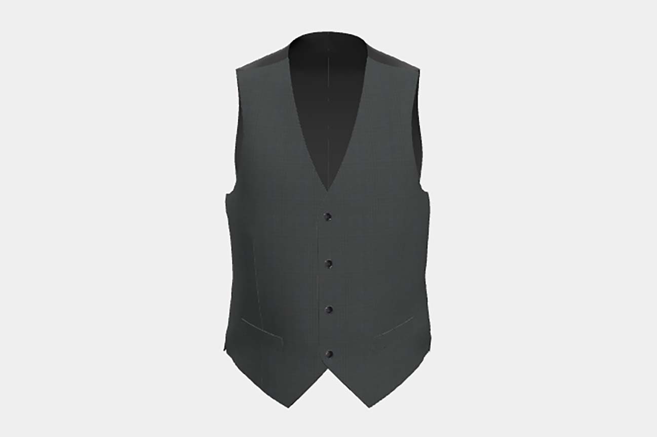 Gilet su misura lana 130s principe di galles verde Caccioppoli