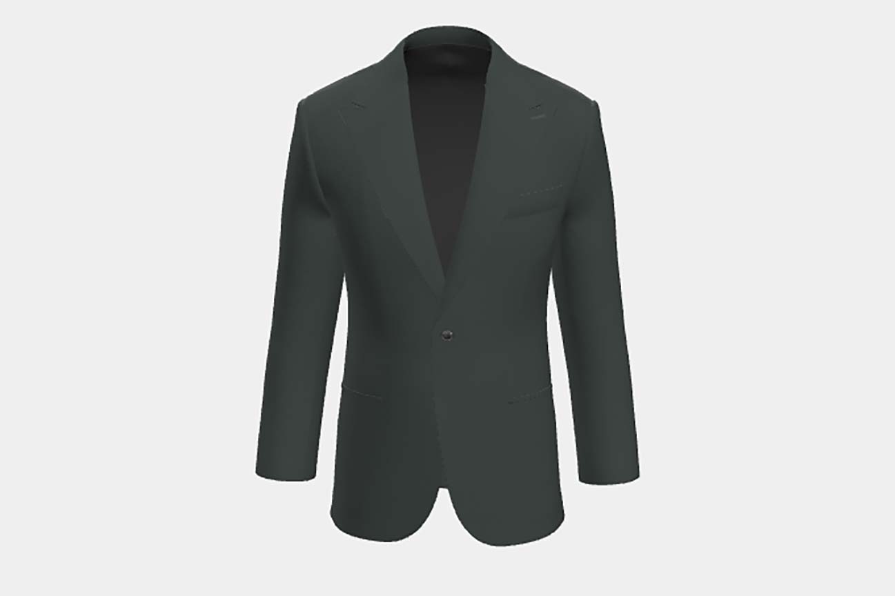 Made to measure green 130s wool jacket Caccioppoli