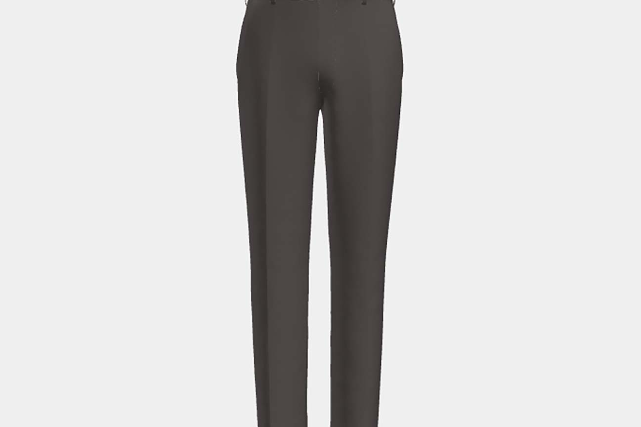 Made to measure 150s brown wool and silk trousers Caccioppoli