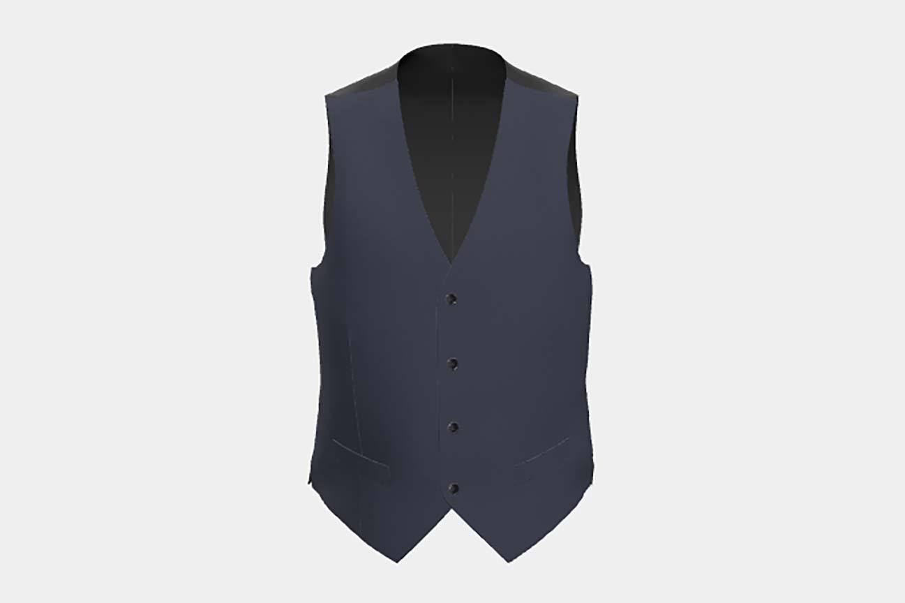 Gilet su misura lana 120s blu Canonico