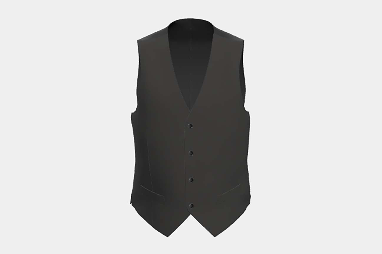 Gilet su misura lana e seta 150s grigio Caccioppoli