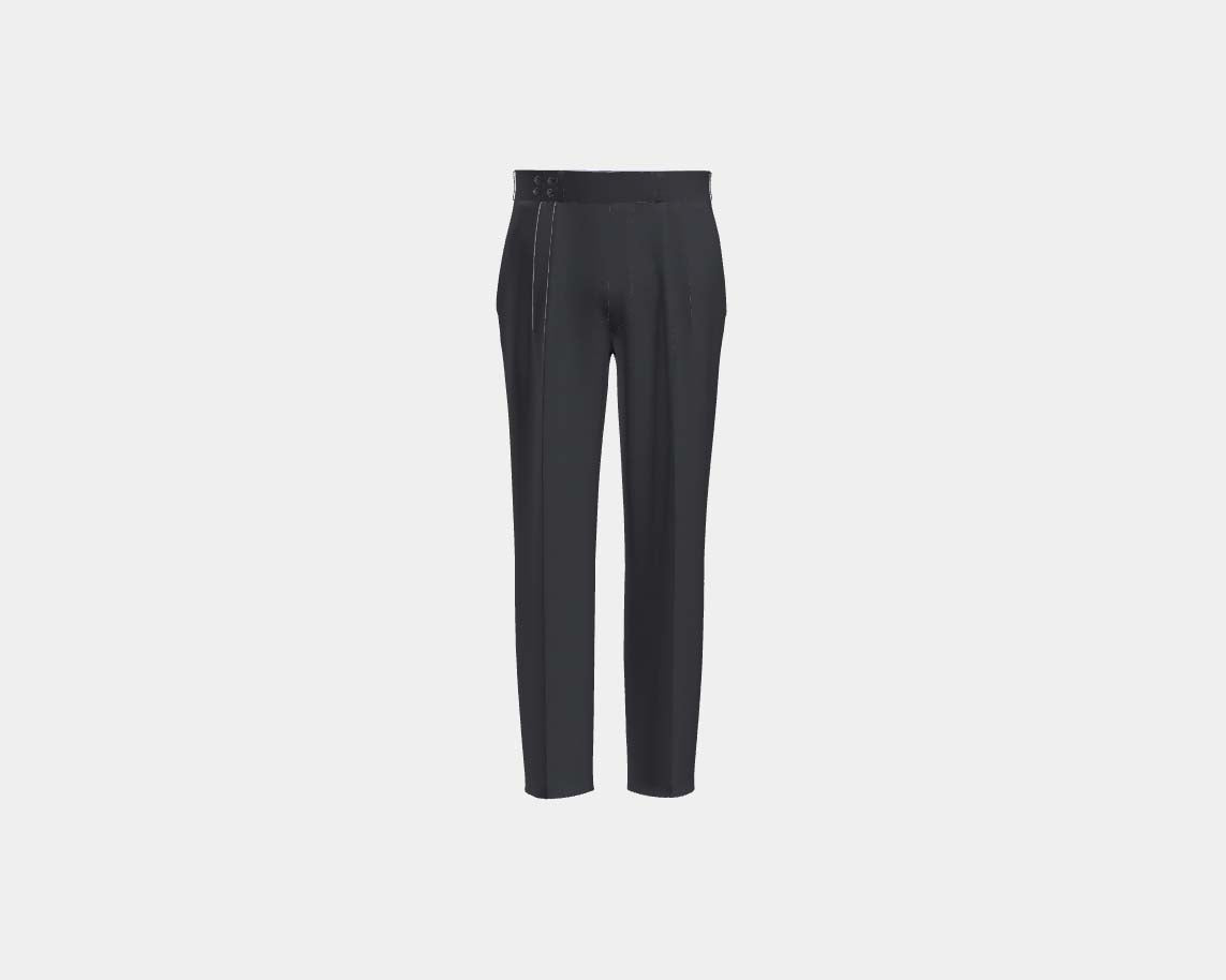 Pantalone con fascia su misura lana 110s grigio Canonico